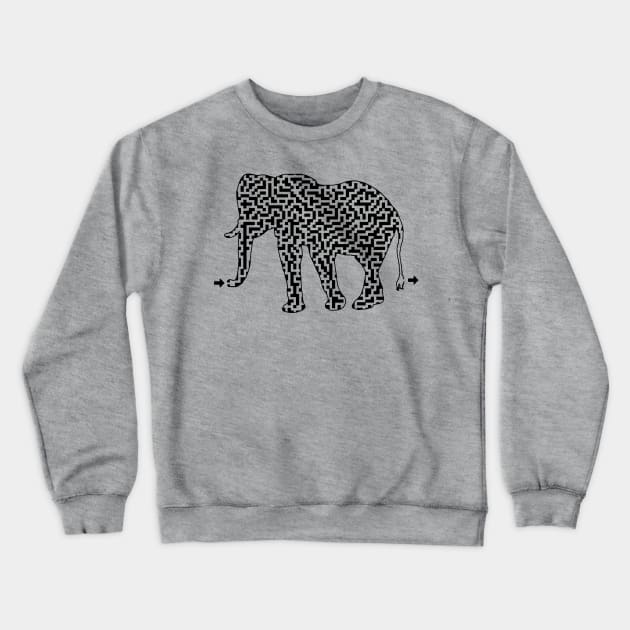 Elephant Maze Crewneck Sweatshirt by gorff